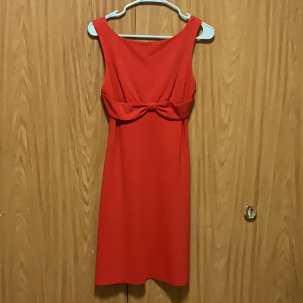 Diane Von Furstenberg Red Sheath Midi Dress Square Neck